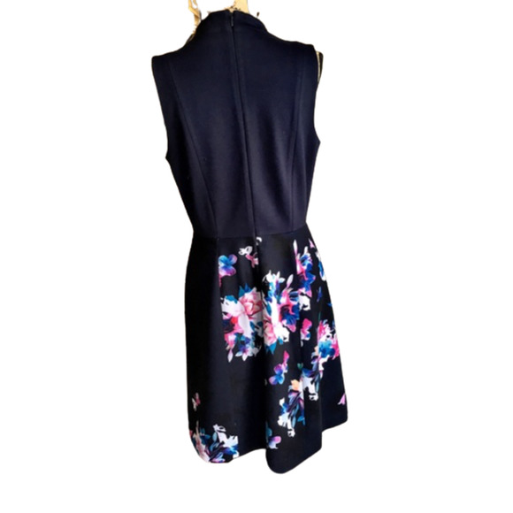 EUC Ellen Tracy Nordstrom Fit and Flare Sz 12 Blue Floral Sleeveless Dress - Picture 15 of 15